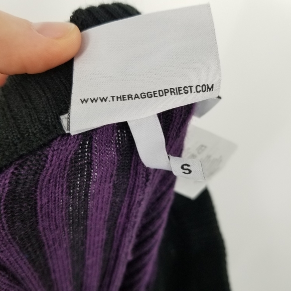 The Ragged Priest | Purple Ribbed Knit Flare Pants - Picture 5 of 7